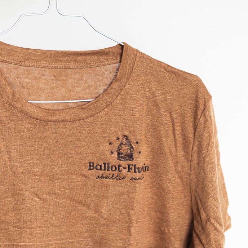 Embroidered Organic Linen T-shirt